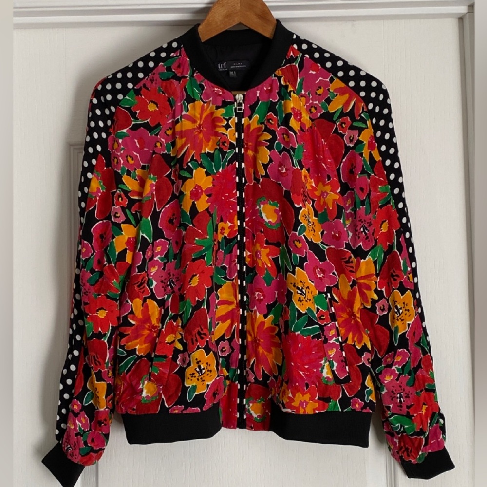 🌺 Zara Floral Bomber Jacket